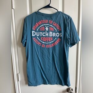 Dutch Bros Coral and Blue Shirt